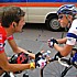 Kim Kirchen and Frank Schleck chatting at the start of the Tour de Pologne 2005